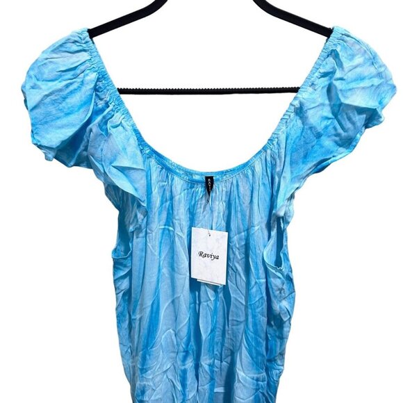 Raviya Womens Size L Turquoise Blue Tiered Dress Swimsuit Cover Up NWT - Picture 5 of 12